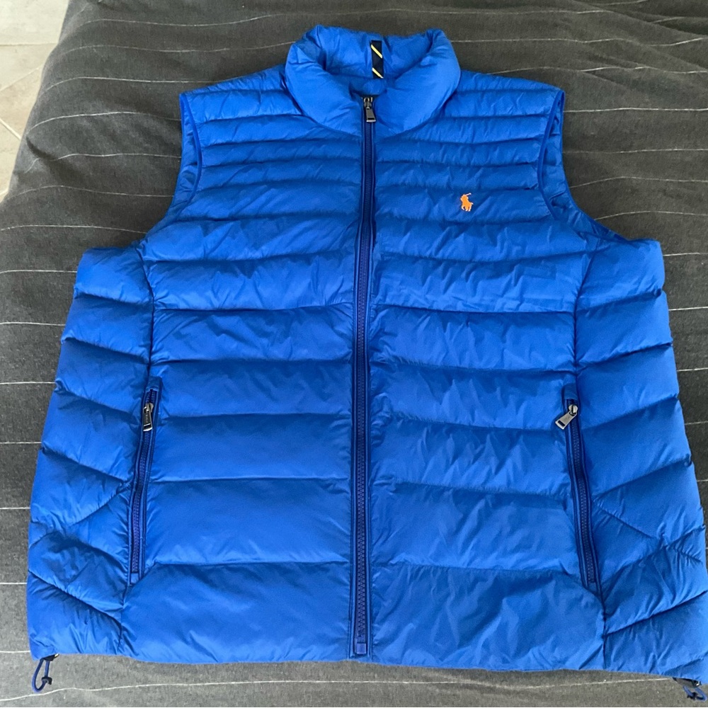 Ralph Lauren Blue Quilted Vest with Slim Fit